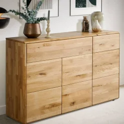 Wohnen Hohe Kommode aus Wildeiche Massivholz - Feanor