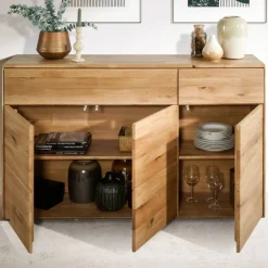 Wohnen Hohe Kommode aus Wildeiche Massivholz - Feanor