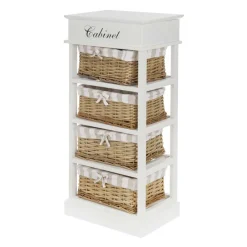 Wohnen Landhausmöbel|Kommoden*Hohe Kommode Efate mit Körben