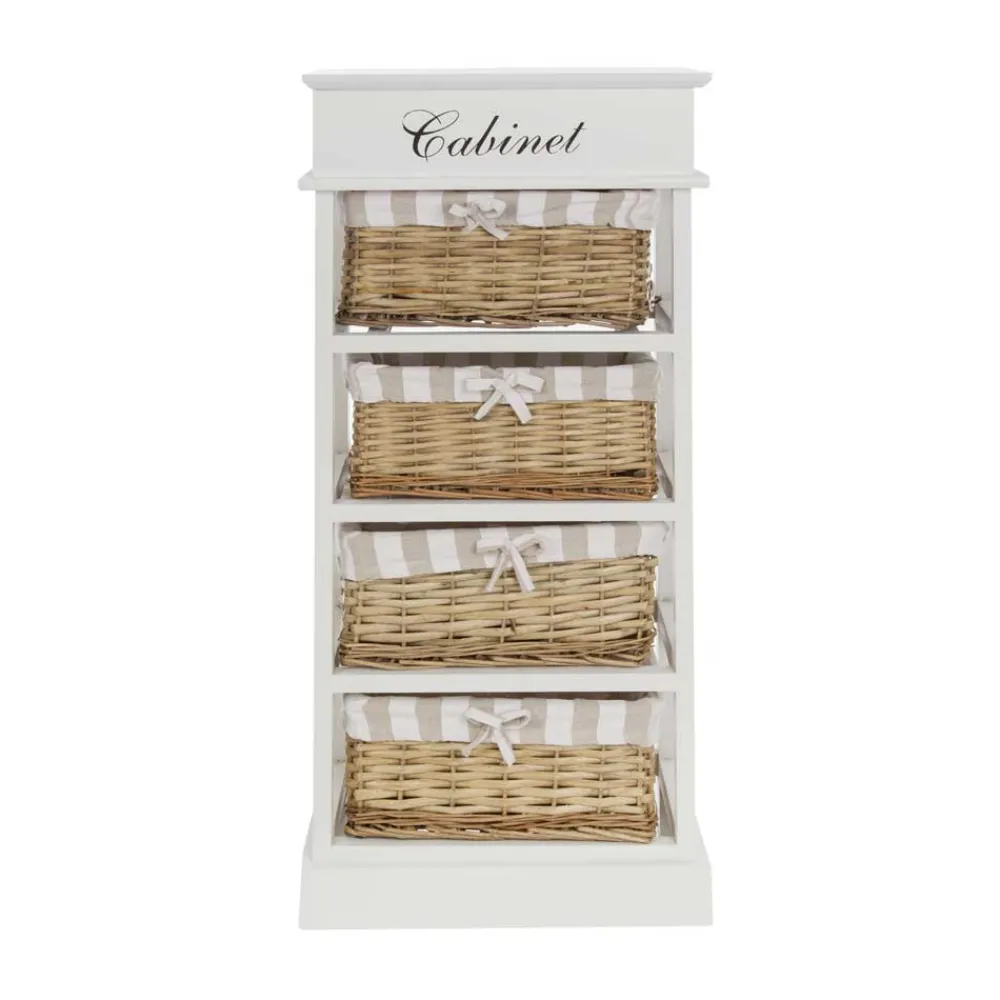 Wohnen Landhausmöbel|Kommoden*Hohe Kommode Efate mit Körben