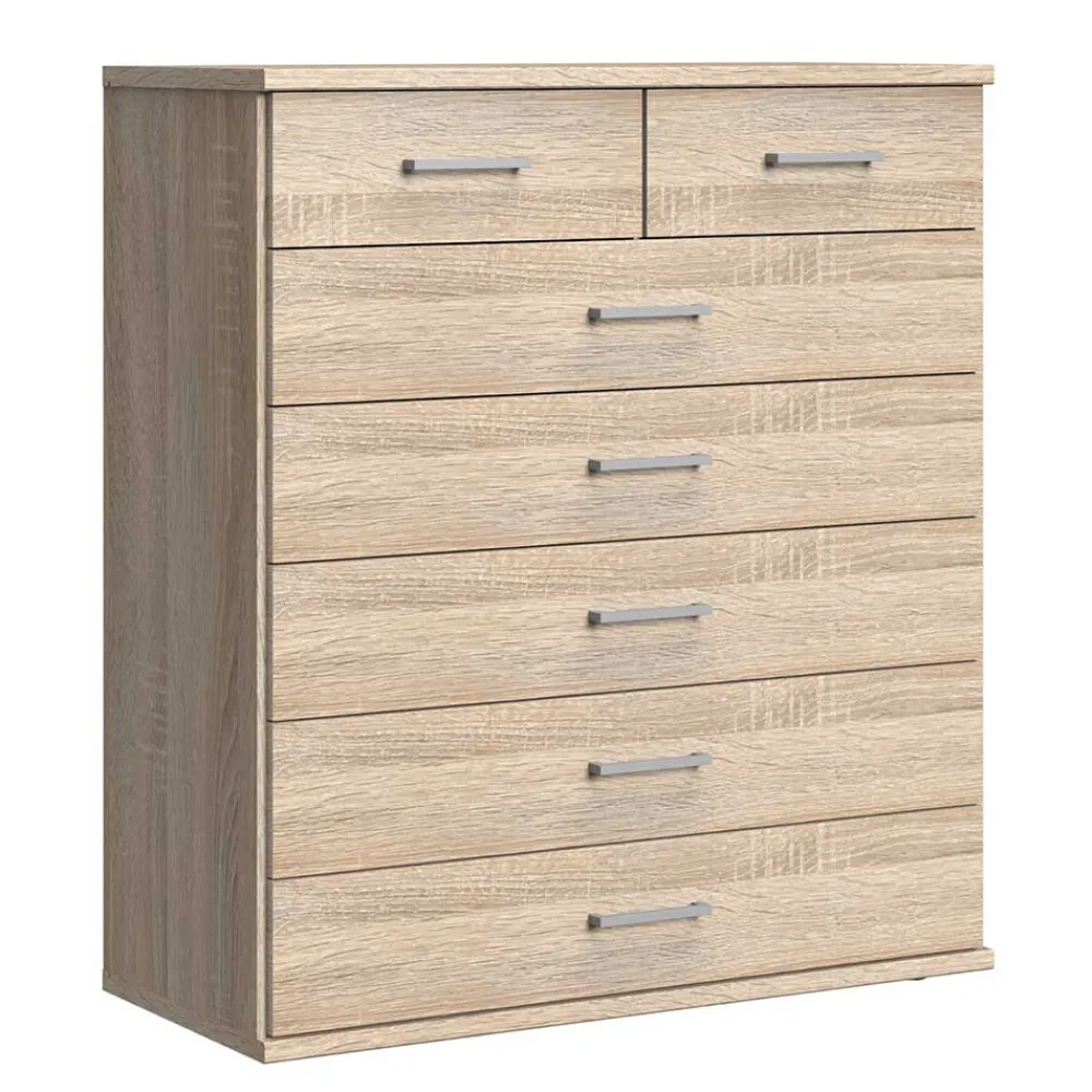 Wohnen Flurkommoden*Hohe Kommode in Eiche Sägerau Dekor - Citerna