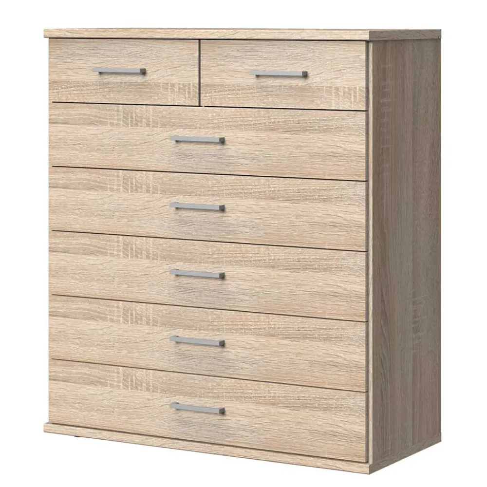 Wohnen Flurkommoden*Hohe Kommode in Eiche Sägerau Dekor - Citerna