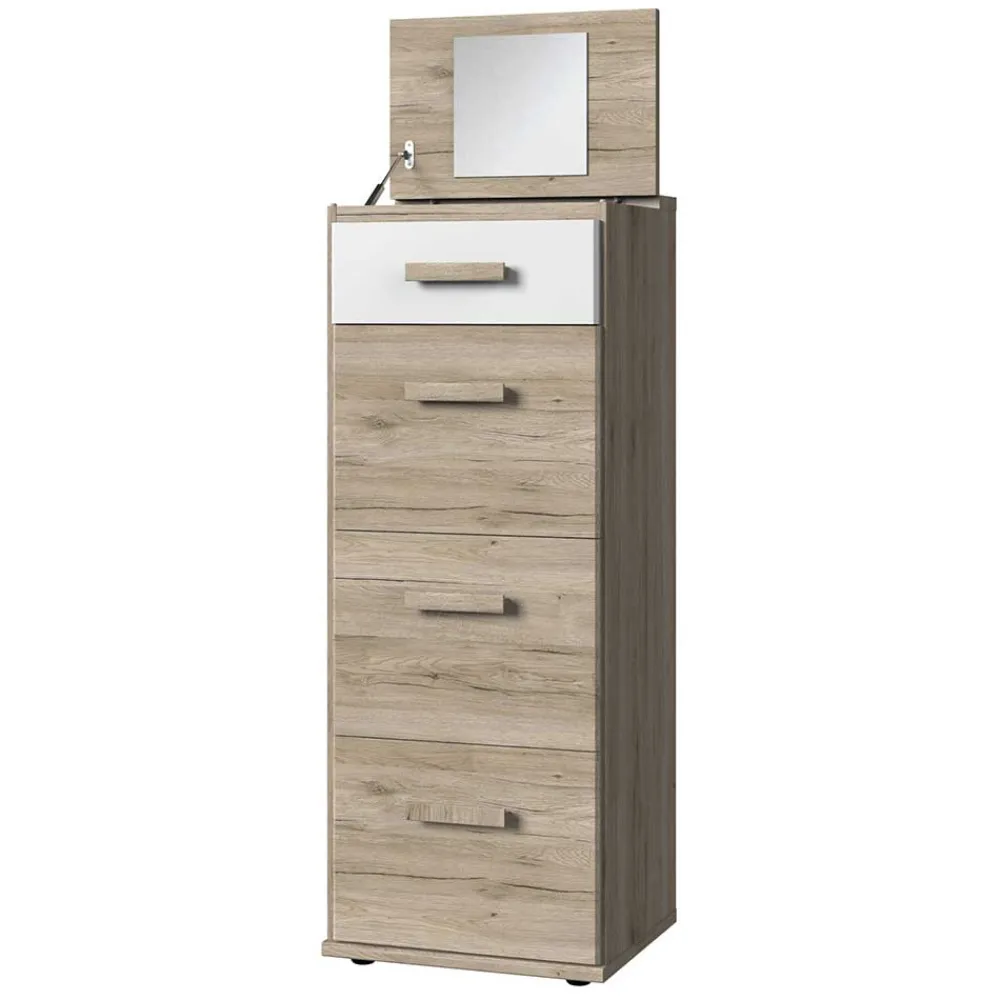 Wohnen Hohe Kommode mit Spiegel im Deckel - Folio