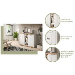 Wohnen Hohe Kommode mit zwei Türen & drei Fächern - Hihat