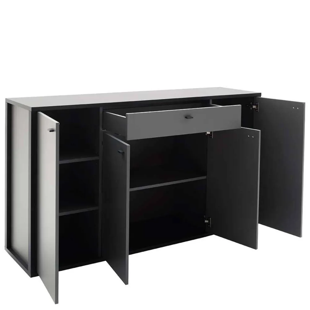 Wohnen Hohes Sideboard in Grau & Anthrazit - Ridona