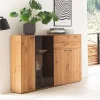 Wohnen Hohes Sideboard mit Glaseinsatz und LED - Drinidad