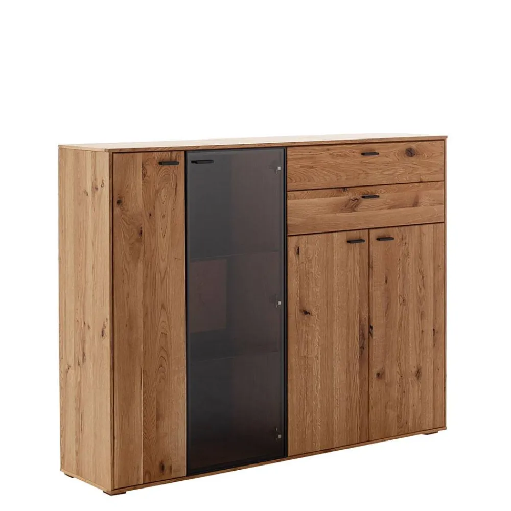 Wohnen Hohes Sideboard mit Glaseinsatz und LED - Drinidad