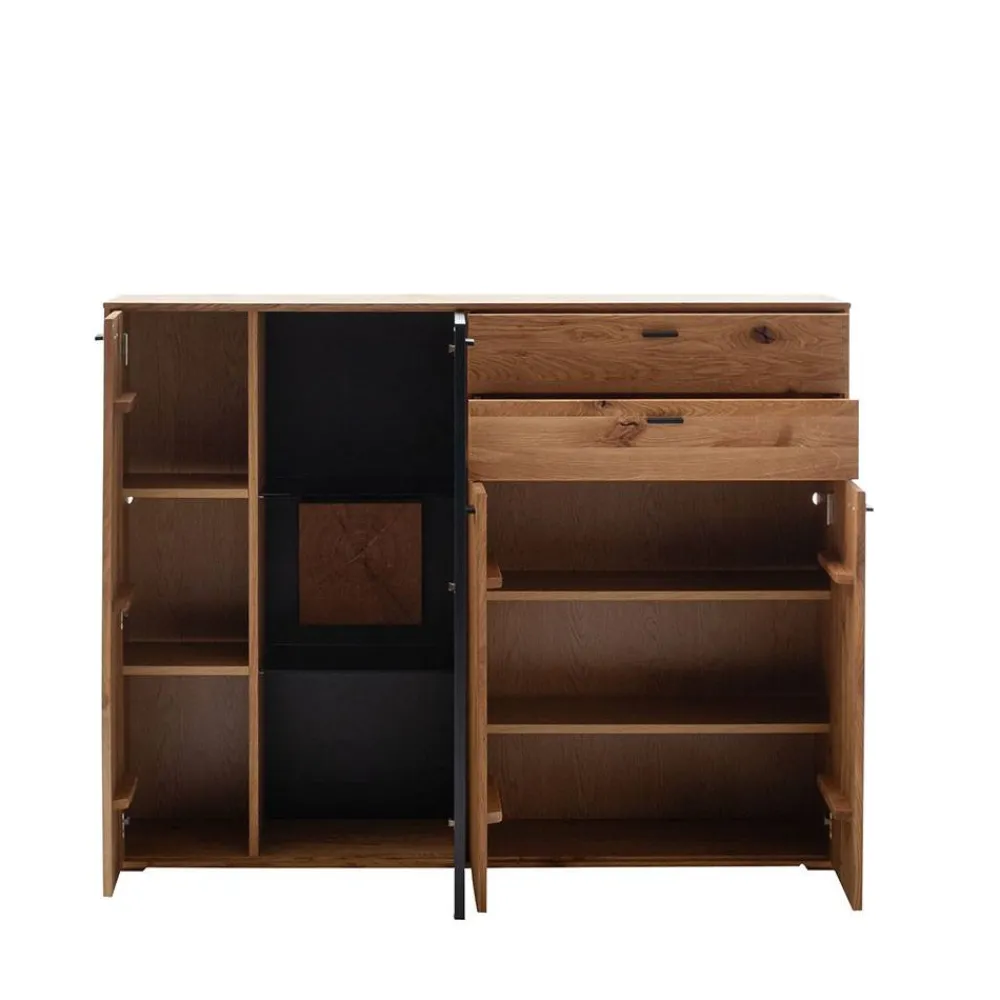 Wohnen Hohes Sideboard mit Glaseinsatz und LED - Drinidad