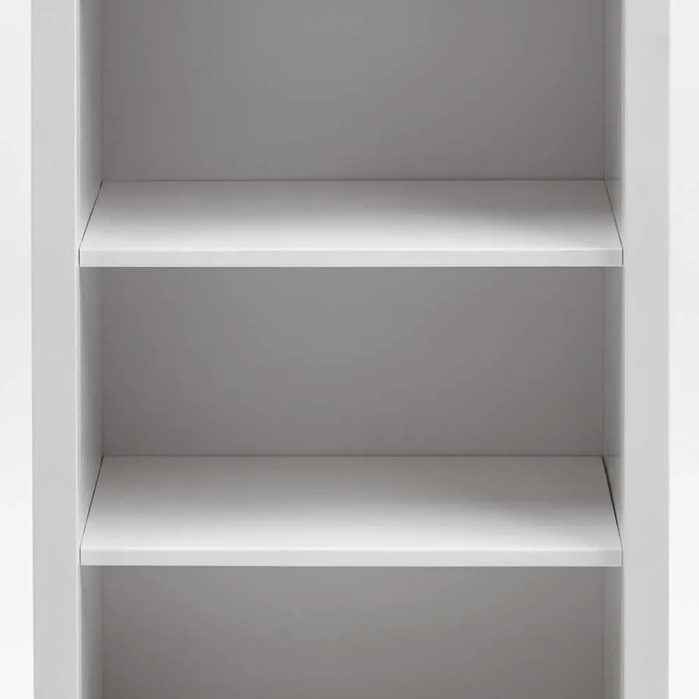 Wohnen Massivholzmöbel|Skandinavische Möbel*Holz Badregal mit Schublade in Weiß & Grau - Mirandesca