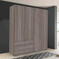 Wohnen Jugendzimmerschränke*Holz Dekor Schlafzimmerschrank mit Falttüren - Crenba