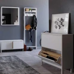 Wohnen Garderoben|Garderoben*Holz Dielenmöbel in Weiß gewachst - Oranias (vierteilig)