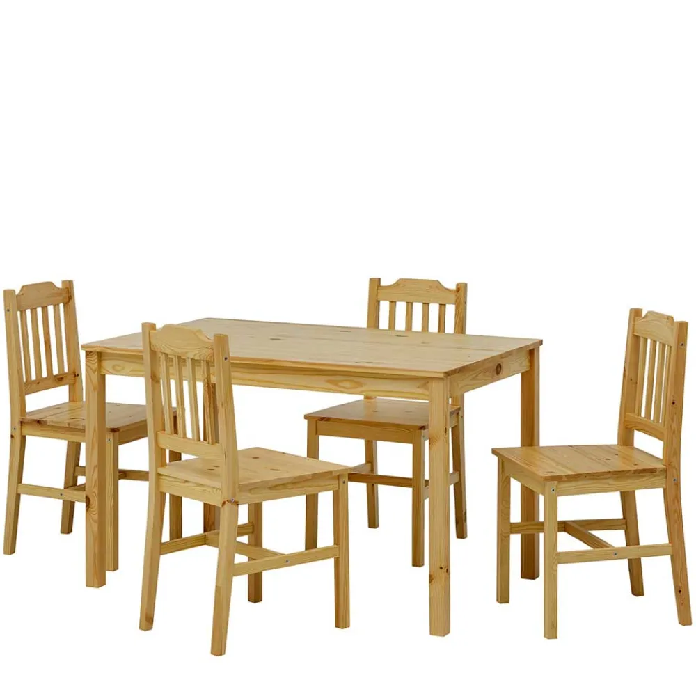 Wohnen Holz Essgruppe mit vier Sitzplätzen - Sortho (fünfteilig)