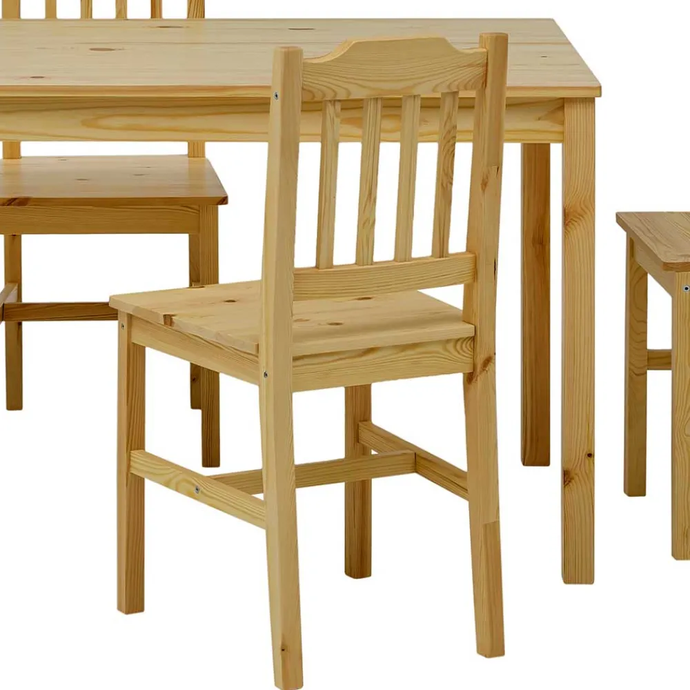 Wohnen Holz Essgruppe mit vier Sitzplätzen - Sortho (fünfteilig)