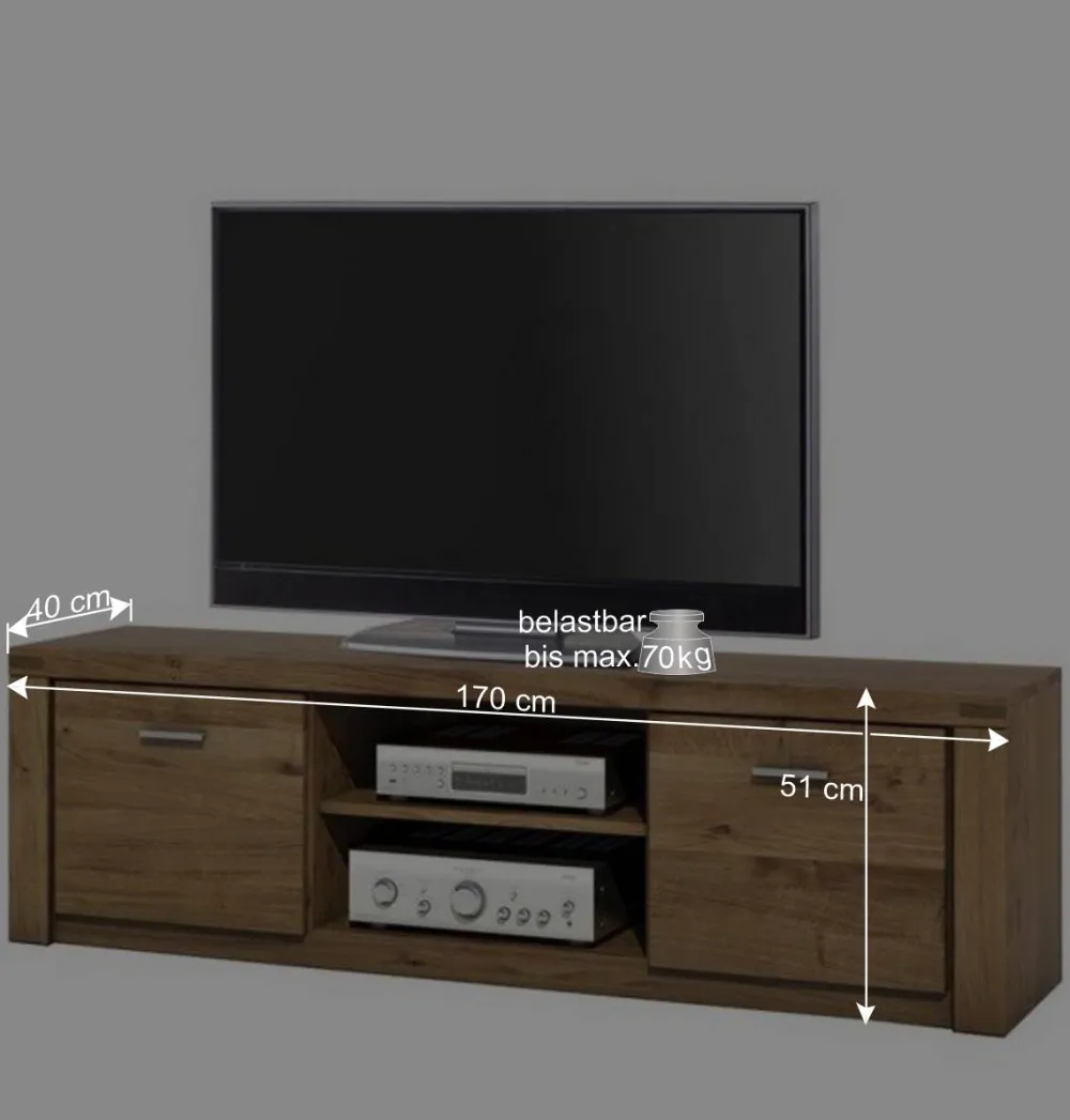 Wohnen Holz Fernseher Unterschrank aus Wildeiche - Maila