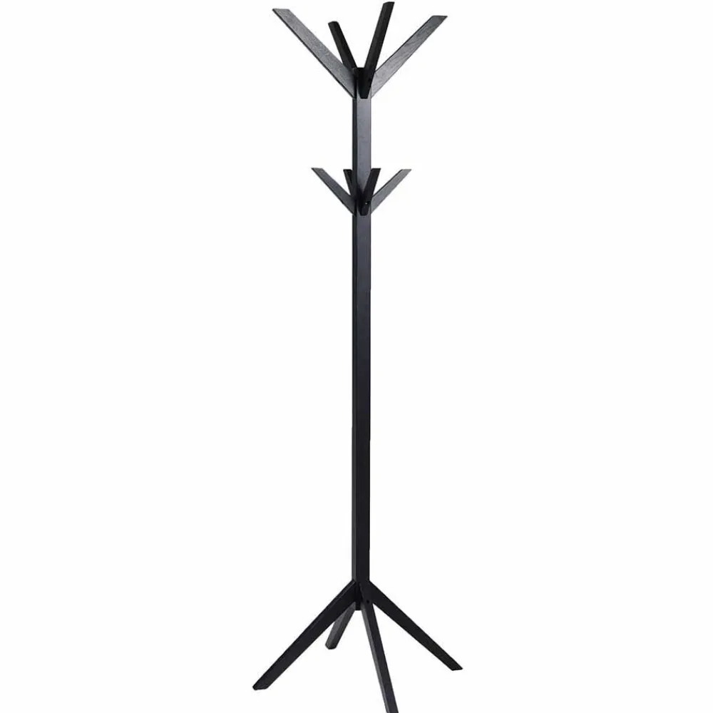 Wohnen Holz Garderobenständer in Schwarz lackiert - Geskan