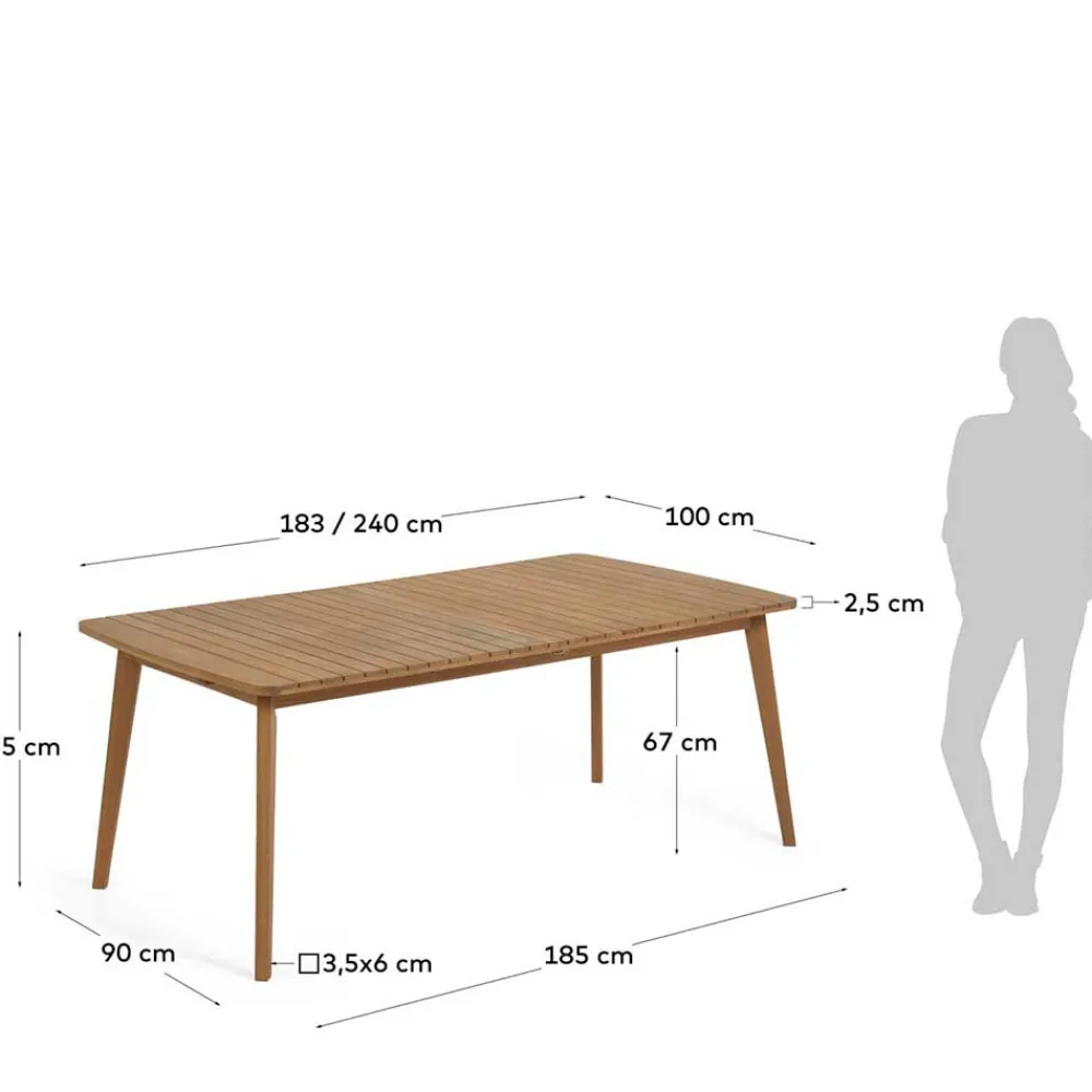 Wohnen Naturholzmöbel|Massivholzmöbel*Holz Gartentisch mit Butterflyauszug - Delphio
