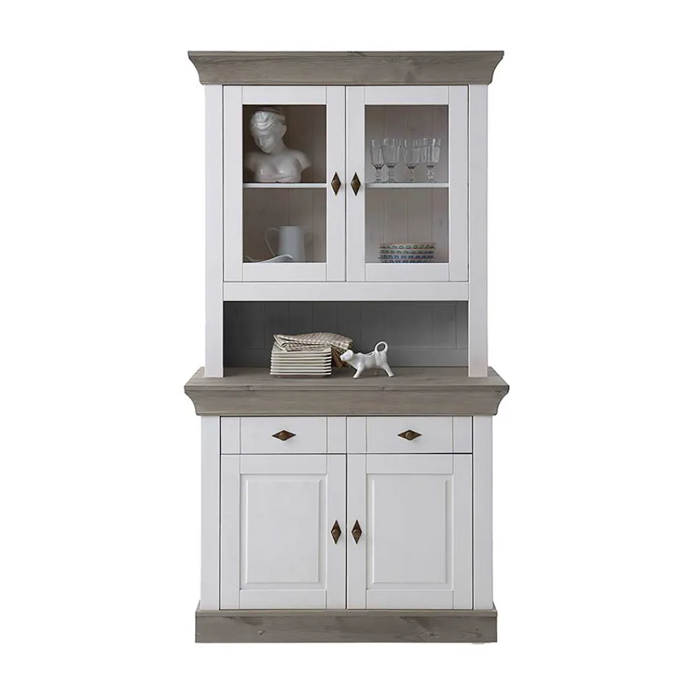 Wohnen Holz Küchenbuffet Mirandesca in Weiß Grau