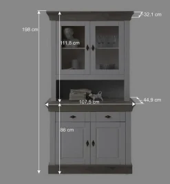 Wohnen Holz Küchenbuffet Mirandesca in Weiß Grau