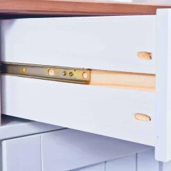 Wohnen Holz Landhaus Büfett in Weiß Braun - Vatina