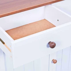 Wohnen Holz Landhaus Büfett in Weiß Braun - Vatina