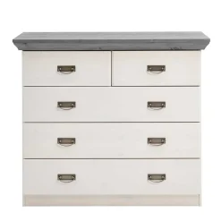 Wohnen Flurkommoden*Holz Landhaus Kommode in Weiß & Grau - Mirandesca