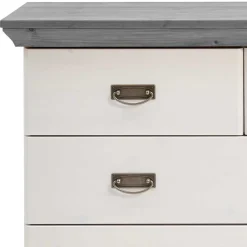 Wohnen Flurkommoden*Holz Landhaus Kommode in Weiß & Grau - Mirandesca