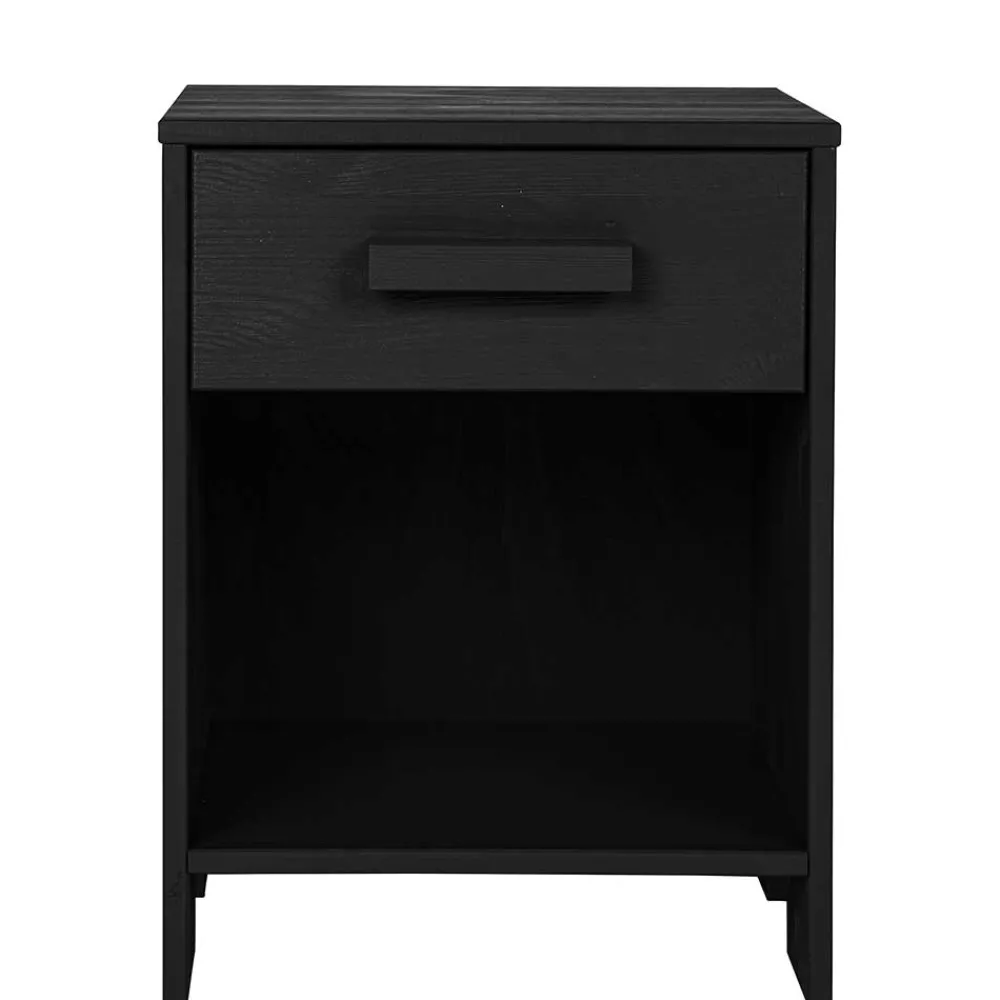 Wohnen Holz Nachtkonsole mit Fach & Schublade - Eslovia