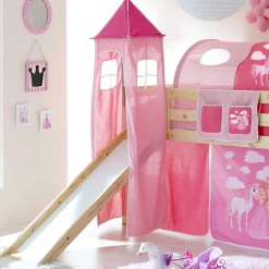 Wohnen Kindermöbel|Kinderbetten*Holz Prinzessinbett mit Rutsche & Turm - Pulaudio
