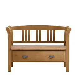 Wohnen Küchenbänke|Garderobenbänke*Holzbank Giurgia mit Rückenlehne