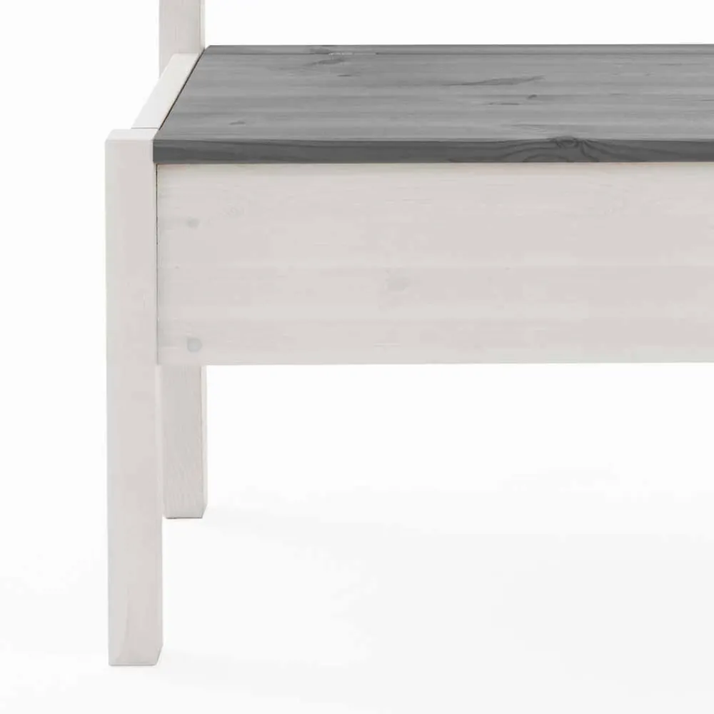 Wohnen Holzbank Yoan in Weiß Grau massiv