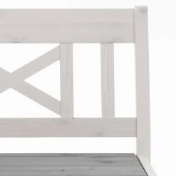 Wohnen Holzbank Yoan in Weiß Grau massiv