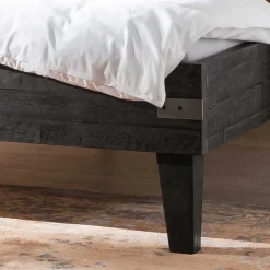 Wohnen Holzbett aus Akazie in Grau Antik Finish - Jasefiana