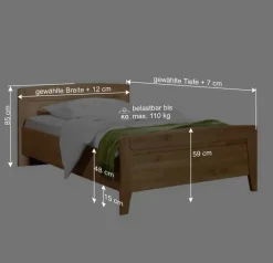 Wohnen Naturholzmöbel|Betten*Holzbett Bordeaux aus Erle