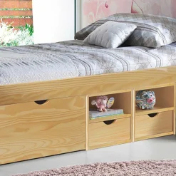 Wohnen Betten|Betten*Holzbett Francena mit Schubladen (zweiteilig)