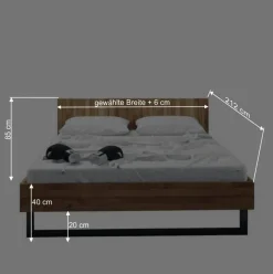 Wohnen Schwarze Möbel|Naturholzmöbel*Holzbett Manzey aus Wildeiche Massivholz