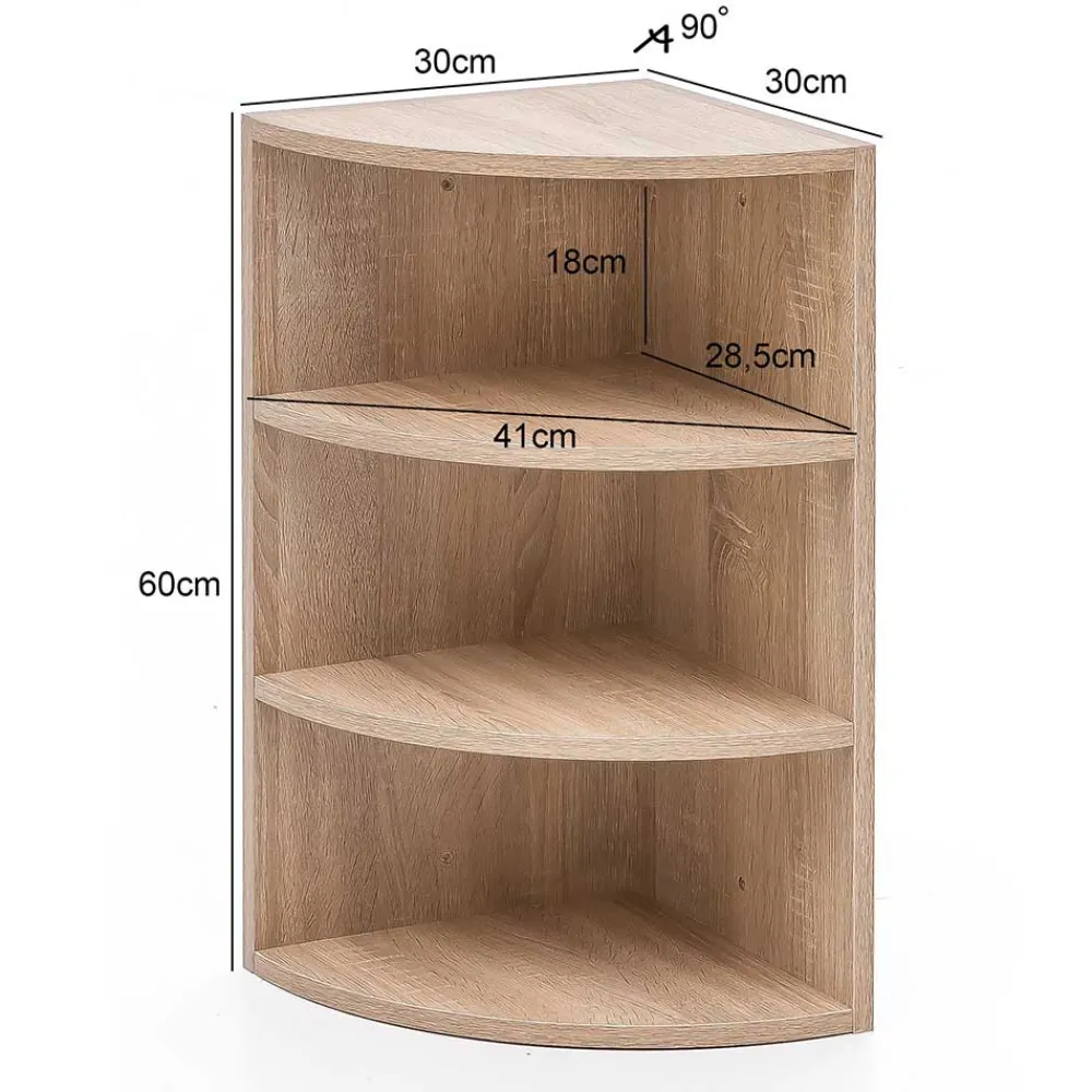 Wohnen Holzdekor Hängeregal für die Ecke - Estateas