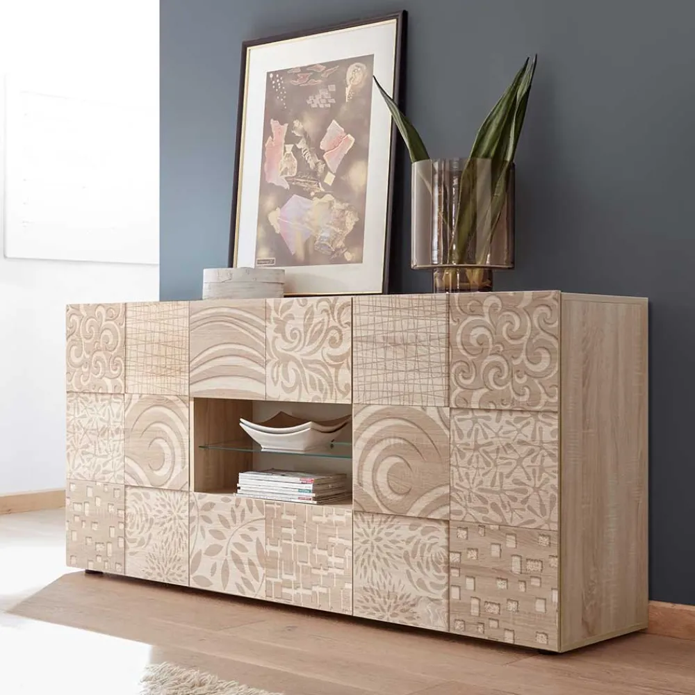 Wohnen Holzdekor Sideboard in Sonoma-Eiche - Bielvas