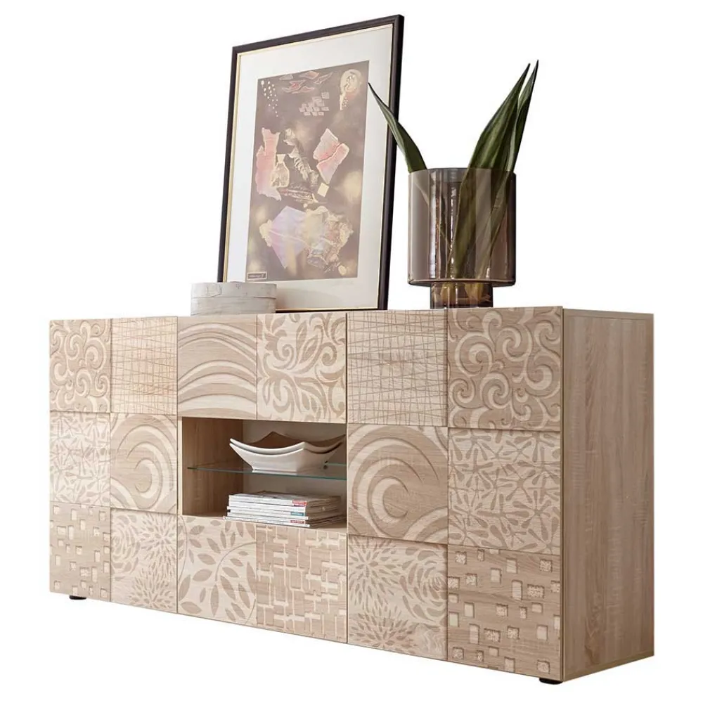 Wohnen Holzdekor Sideboard in Sonoma-Eiche - Bielvas