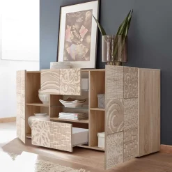 Wohnen Holzdekor Sideboard in Sonoma-Eiche - Bielvas