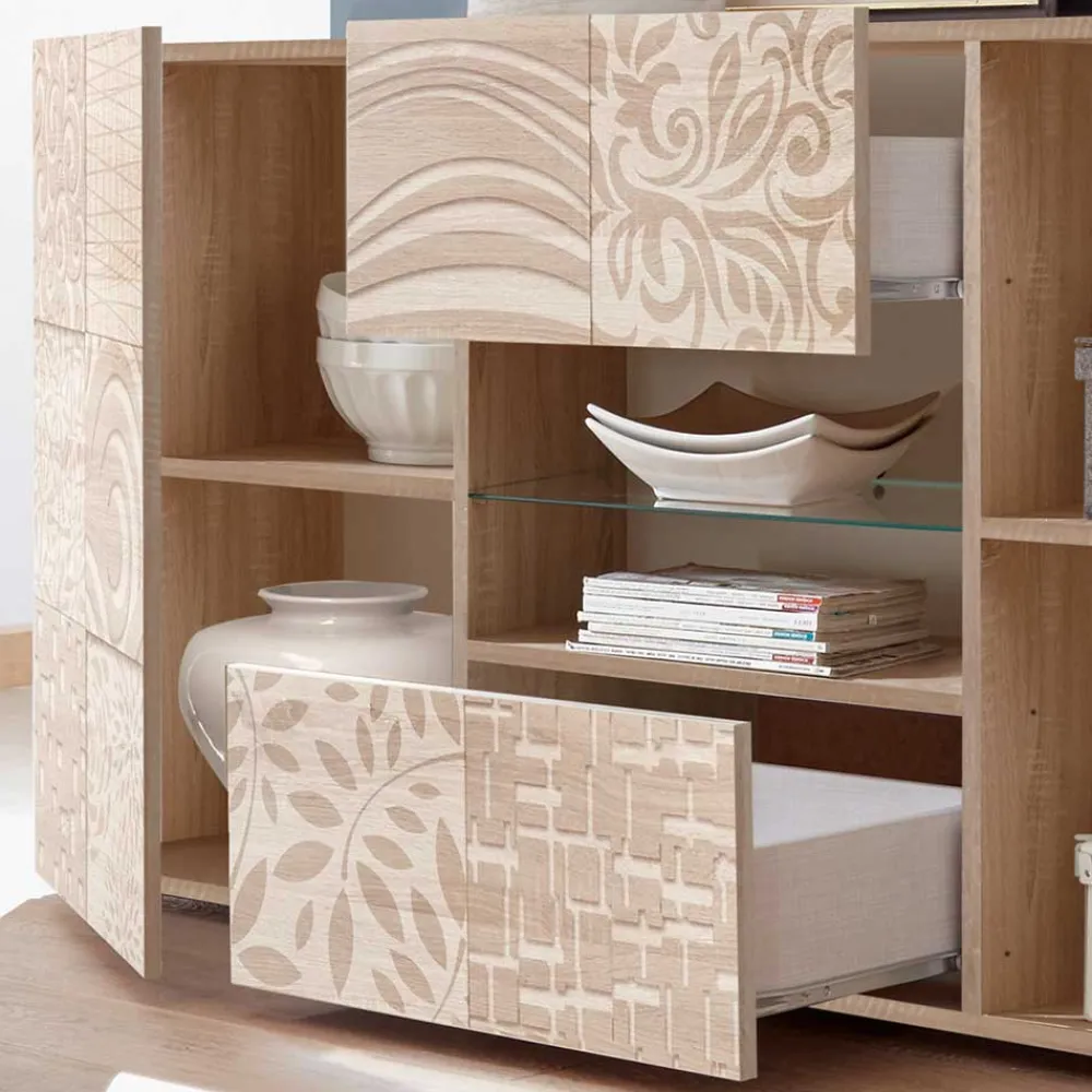 Wohnen Holzdekor Sideboard in Sonoma-Eiche - Bielvas