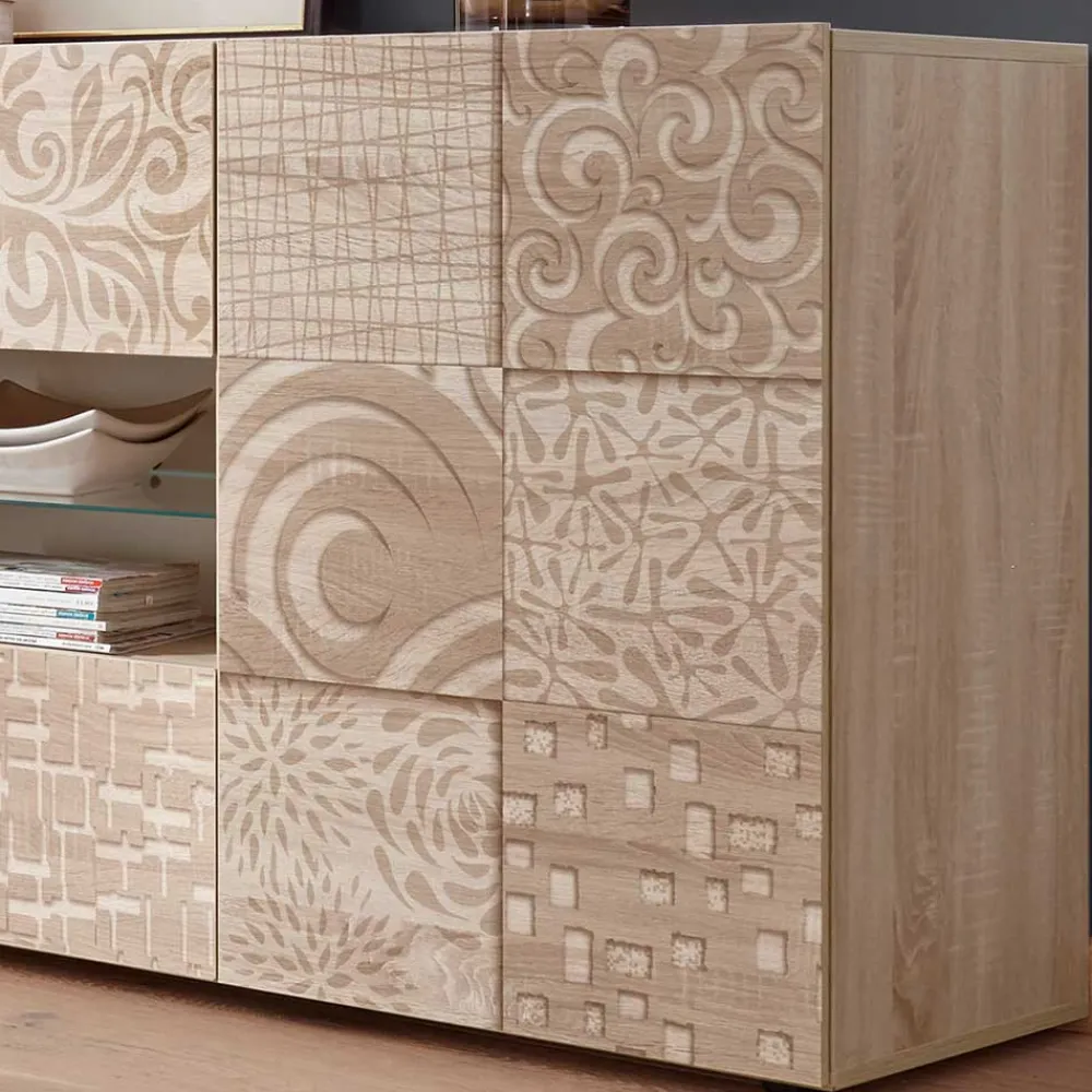 Wohnen Holzdekor Sideboard in Sonoma-Eiche - Bielvas