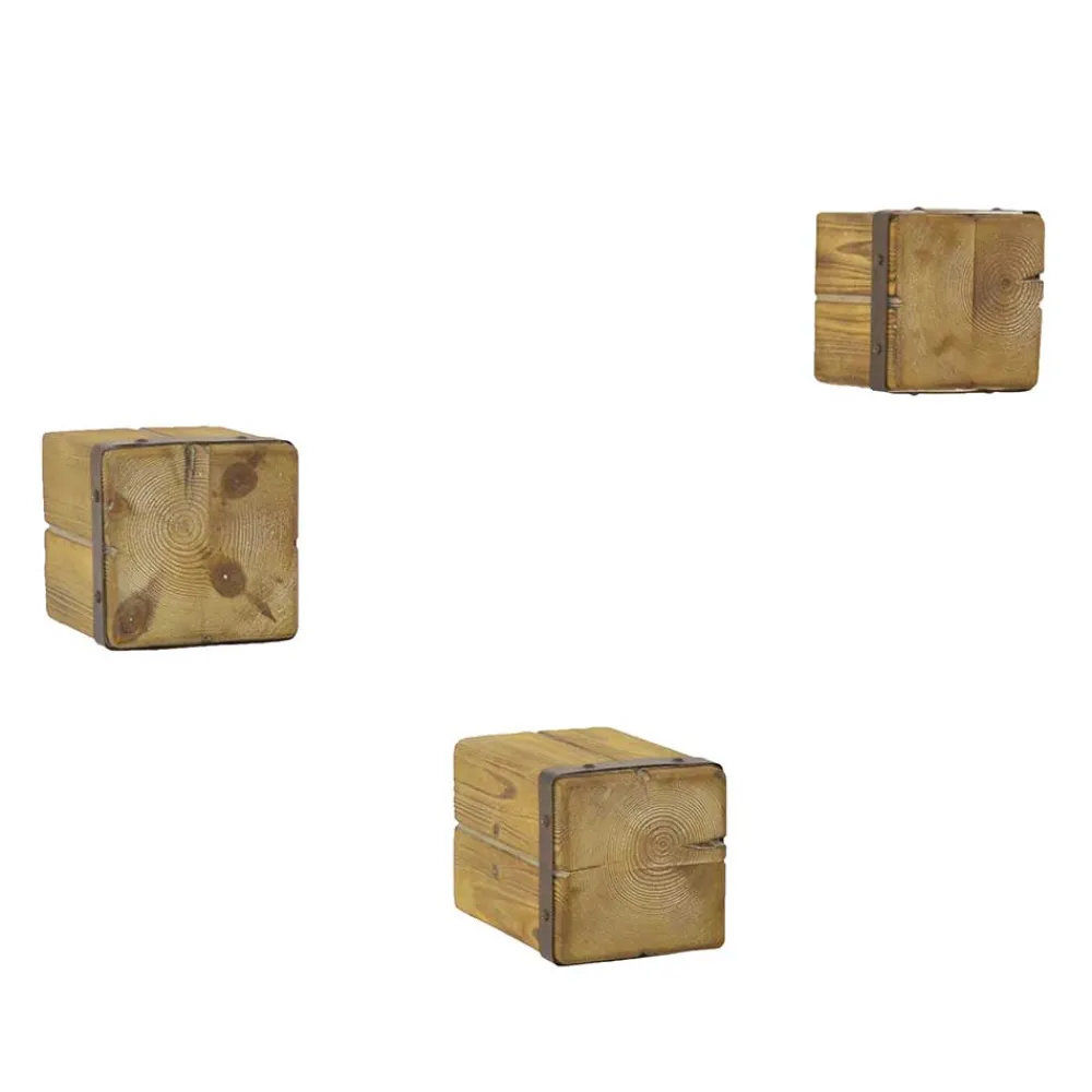 Wohnen Designermöbel*Holzklotz Wandregale aus Tanne - Vicetto (dreiteilig)