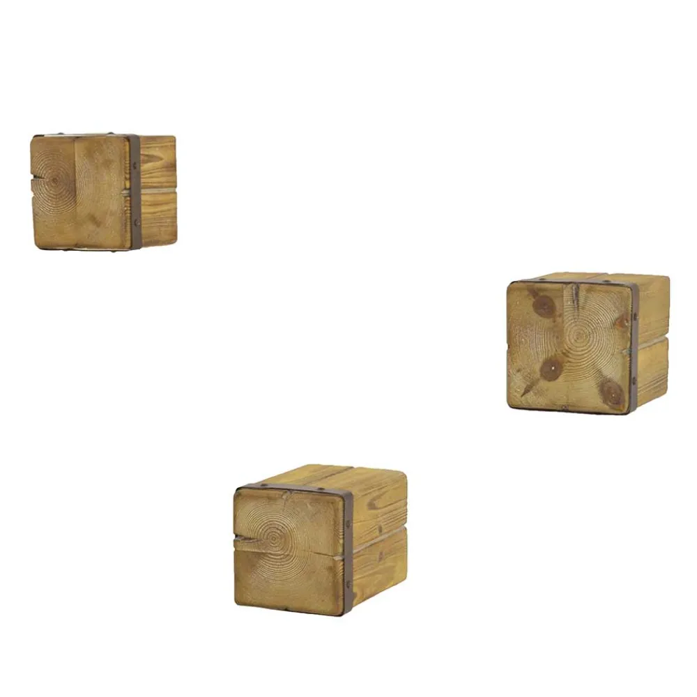 Wohnen Designermöbel*Holzklotz Wandregale aus Tanne - Vicetto (dreiteilig)