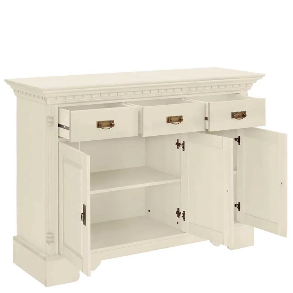 Wohnen Holzkommode in Cremefarben gewachst - Rospus