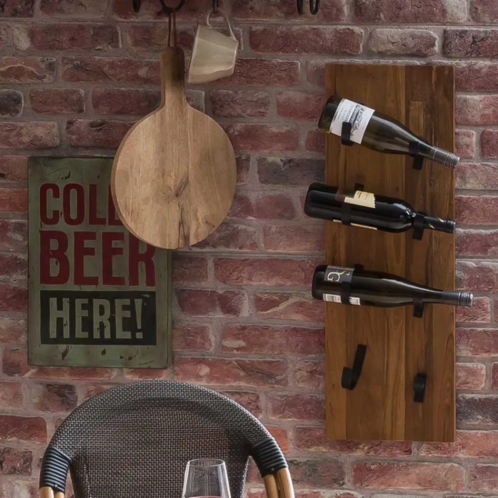 Wohnen Wohnzimmer-Regale|Küchenregale*Holzpaneel Weinregal aus Mangobaum - Mendoza