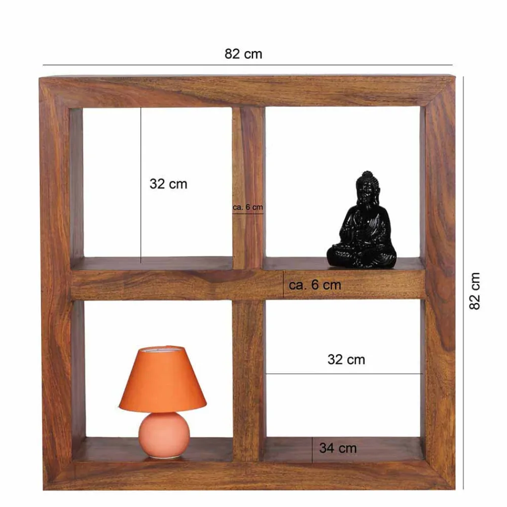 Wohnen Regale|Esszimmerregale*Holzregal massiv Hoslo quadratisches Design