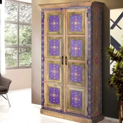 Wohnen Holzschrank mit farbstarken Ornamentmustern - Ammie