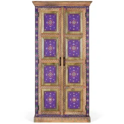 Wohnen Holzschrank mit farbstarken Ornamentmustern - Ammie