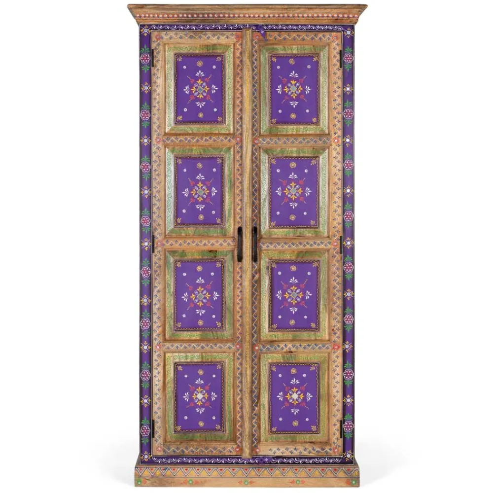 Wohnen Holzschrank mit farbstarken Ornamentmustern - Ammie