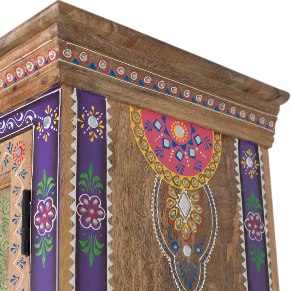 Wohnen Holzschrank mit farbstarken Ornamentmustern - Ammie